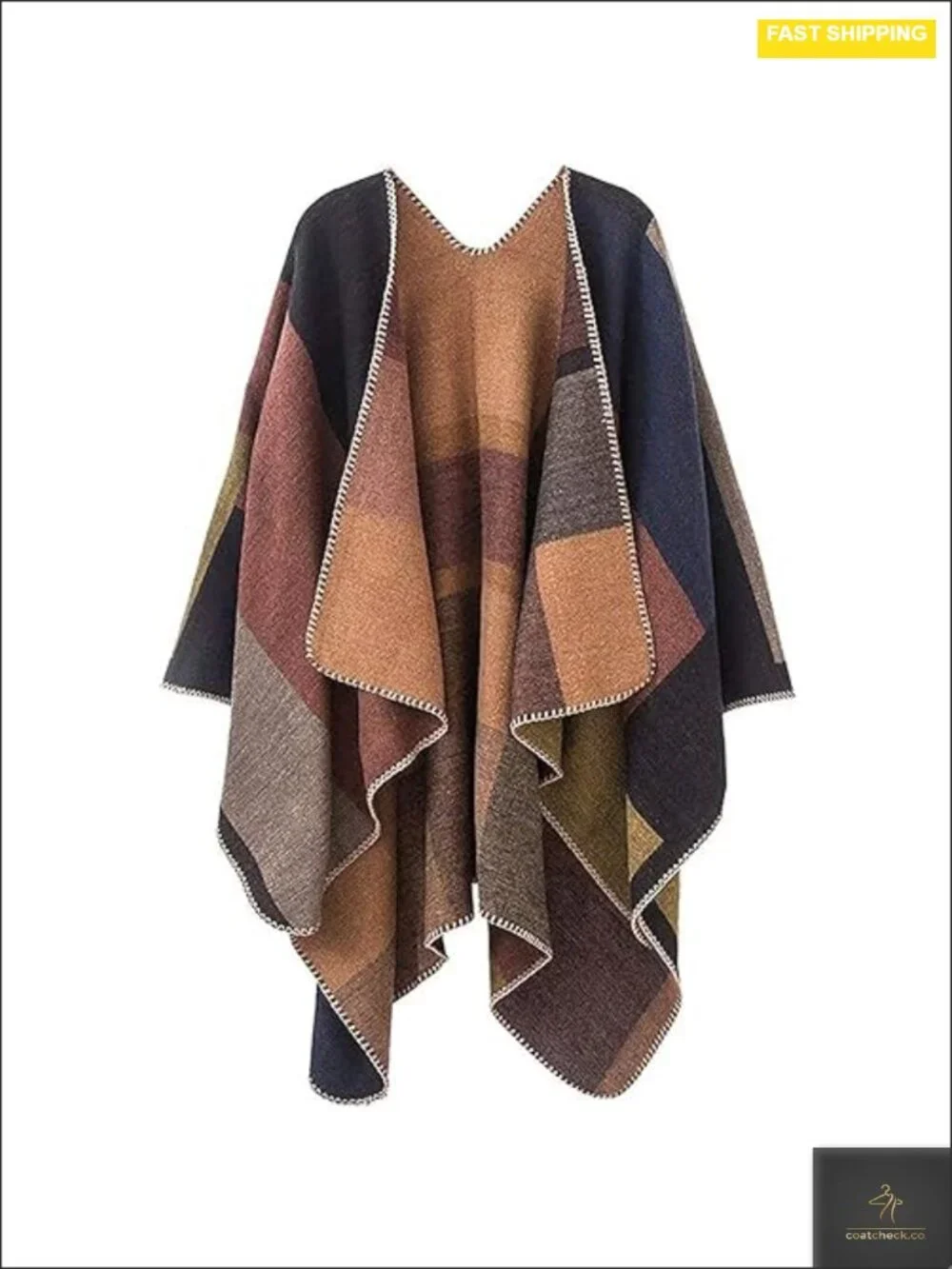 Women's Shawl Wrap Open Front Poncho Cape Oversized Sweater Cardigan Winter